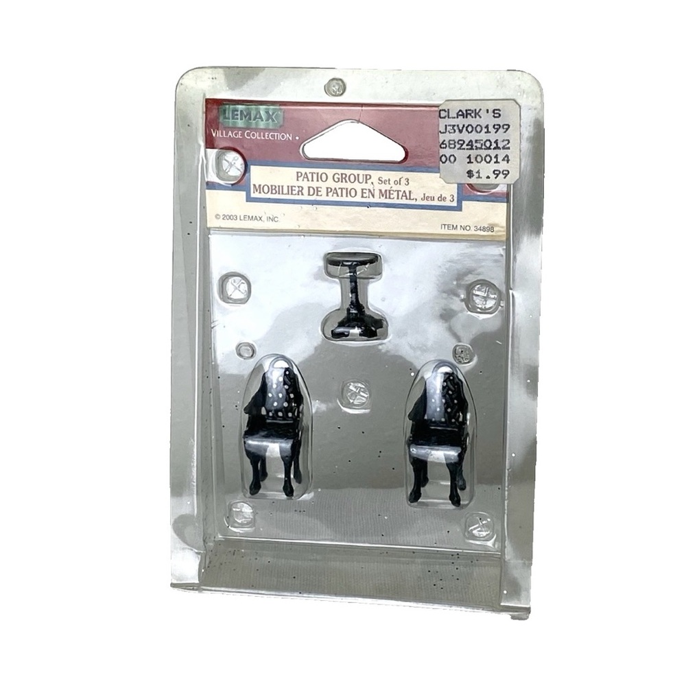 Vintage 2003 Lemax Village Collection Patio Group, Set of 3